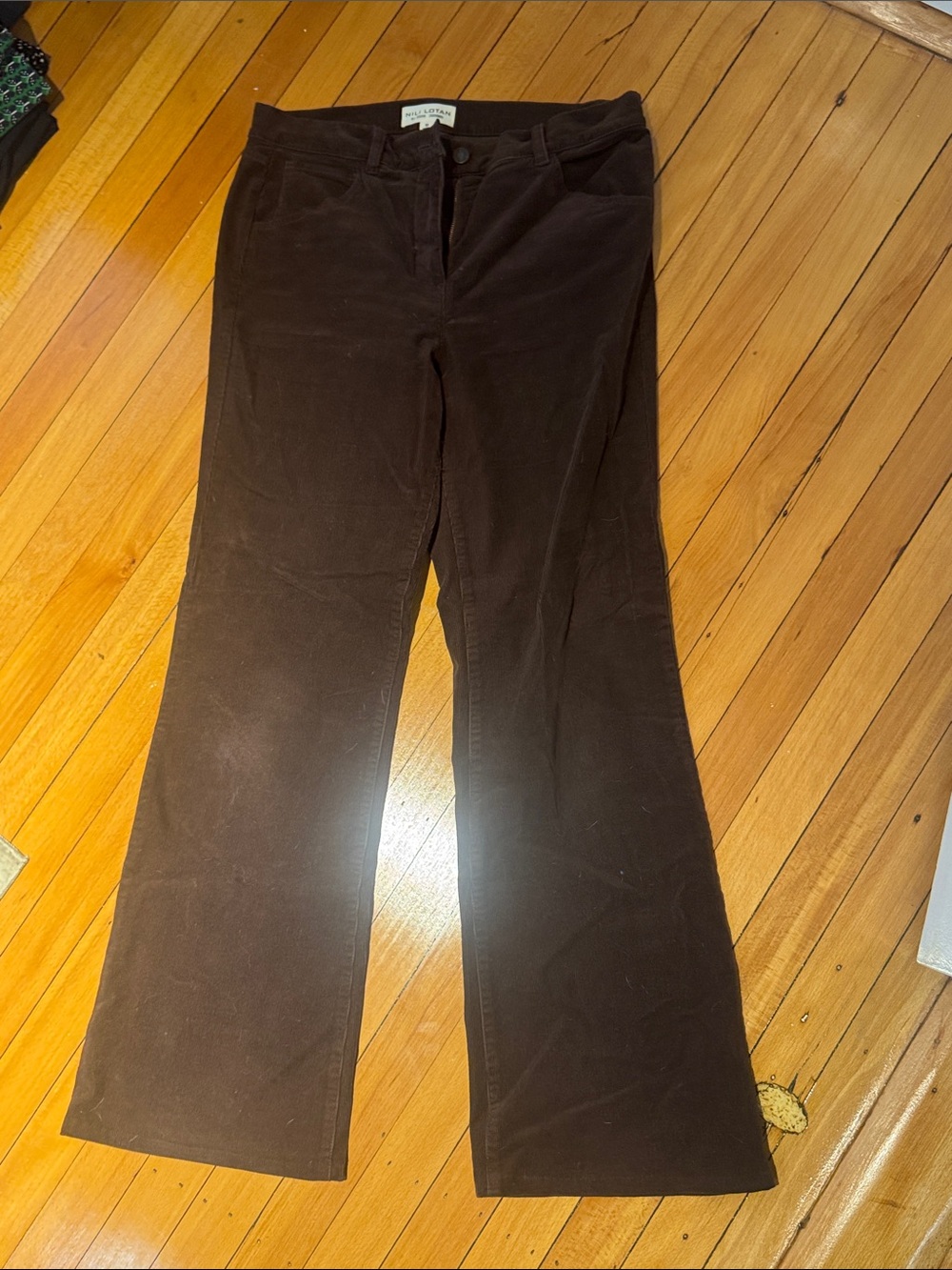 Nili Lotan Dark Brown Corduroy Bootcut Pants